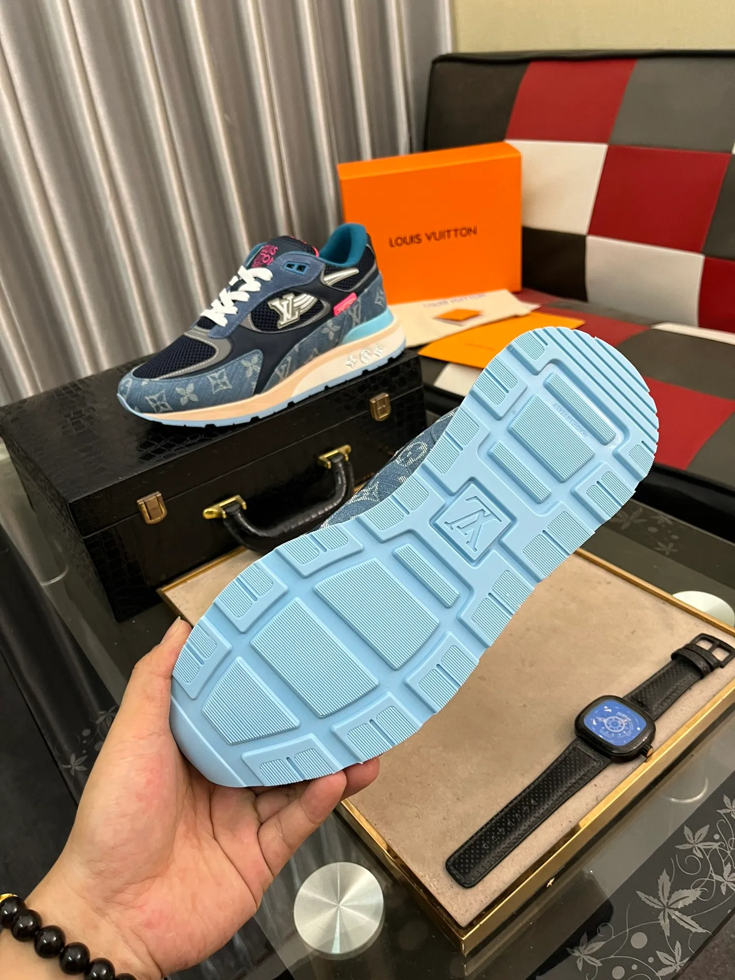 Men's Men's Shoes 💰660⌚️⌚️【LOUIS VUITTON) New 🍀LV Louis Vuitton*——LV classic dad shoes trendy shoes! Made of imported original soft calf leather, imported fly woven lining. Original wear-resistant rubber outsole! High quality products! Code number: 38-44